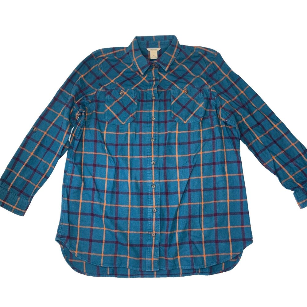 DULUTH TRADING CO Multicolor Long Sleeve Plaid Button Up Shirt Mens Size XL